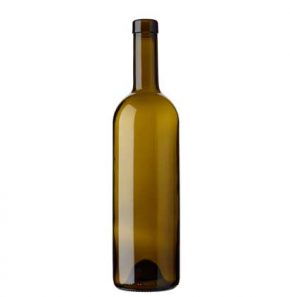 Bordeaux wine botlle bartop 75 cl olive green Deco