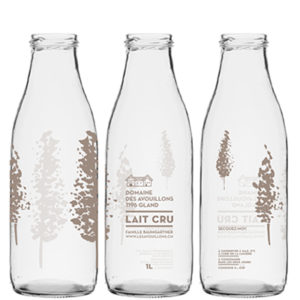 glass milk bottles