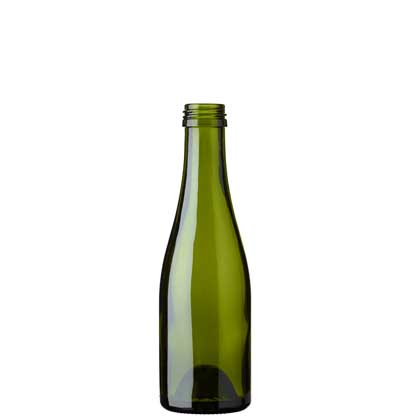 Champagne bottle quart screw 18.75 cl green