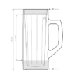 Reno beer glass mug 32 cl 2.5dl sealed