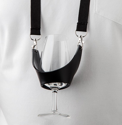 PVC black wine glass support