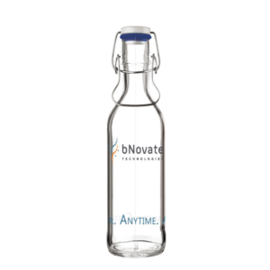 personalisierte Wasserflasche aus Glas