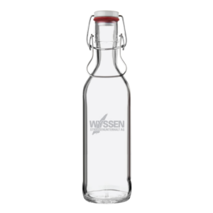 personalisierte Wasserflasche aus Glas