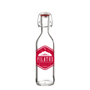 personalisierte Wasserflasche aus Glas