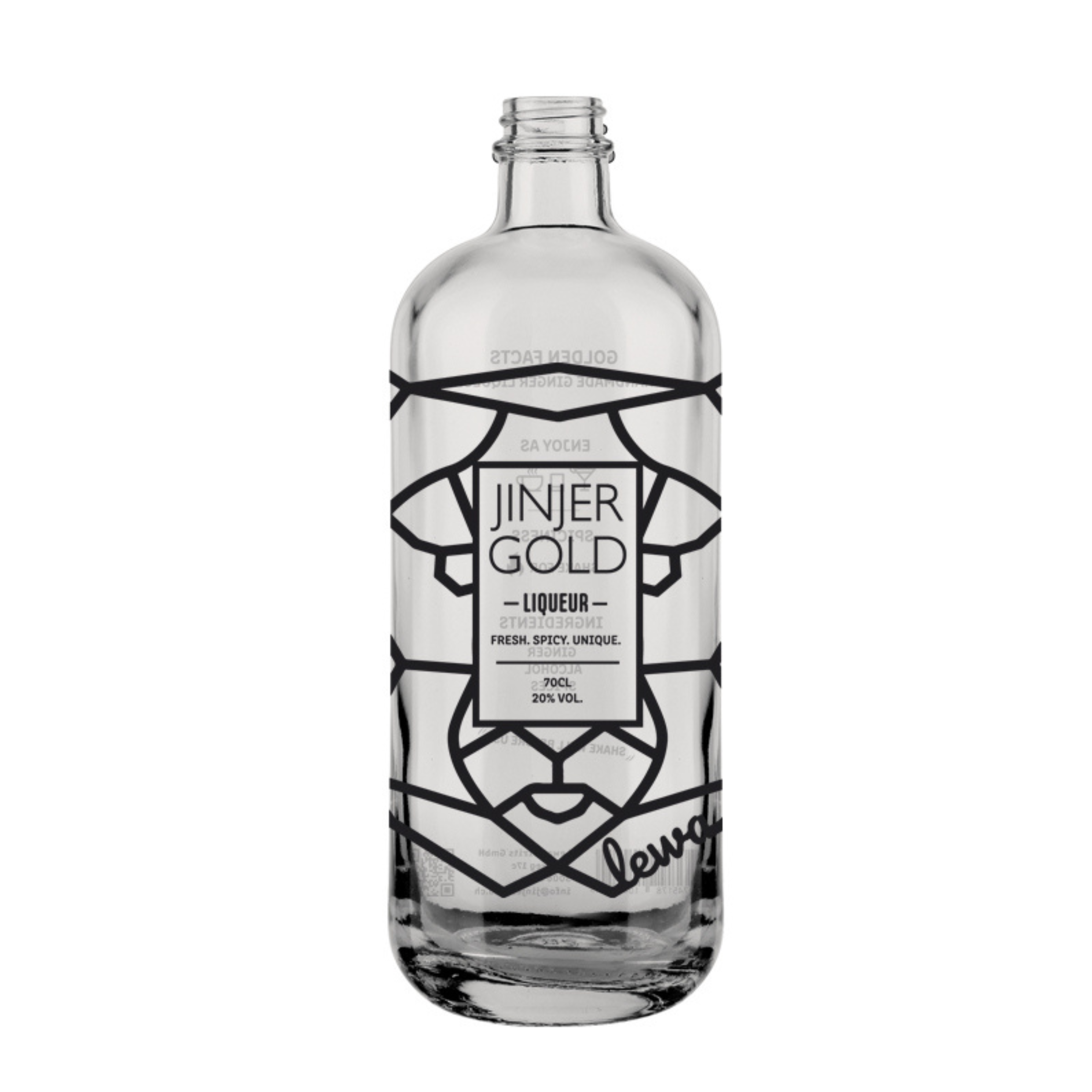 Personalised bottle with glass print