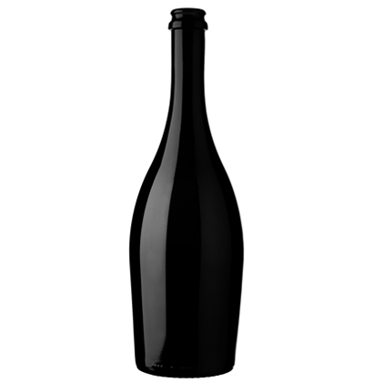Bottiglia di birra 75cl nero tappo corona Collio