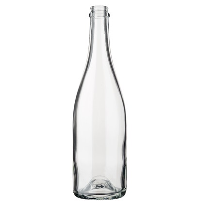 Bottiglia di Champagne tappo corona 75 cl bianco leggera