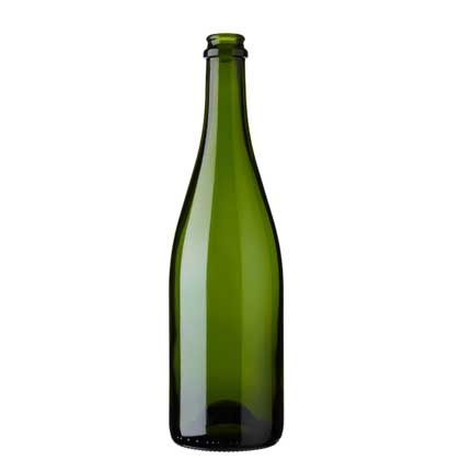 Bottiglia di Champagne tappo corona 75 cl verde pesante ECO