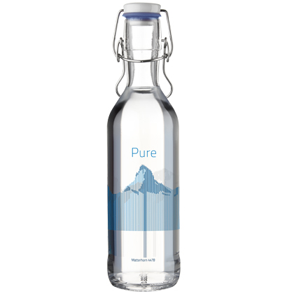 Bottiglia di vetro Pure Bottle 75cl blu Mountains