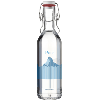 Bottiglia di vetro Pure Bottle 75cl rossa Mountains