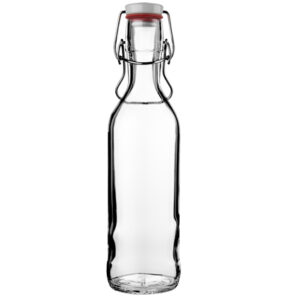Bouteille en verre Pure Bottle 75cl avec poignée rouge