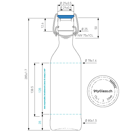Glasflasche Pure Bottle 75cl Glasflasche Pure Bottle 75cl