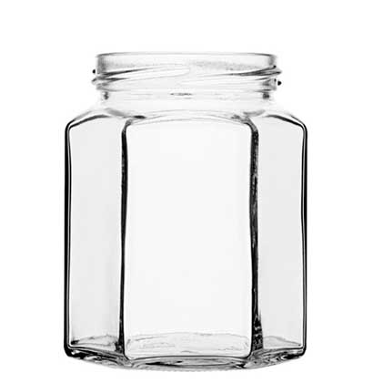 Jar 288 ml white TO63 6 facets