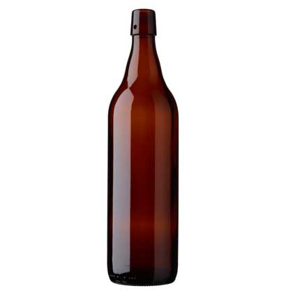 Swing top beer bottle 100cl Steinie brown