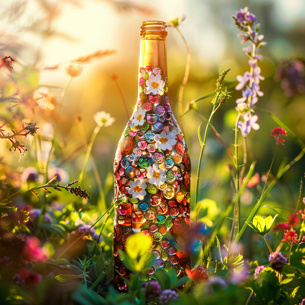 Glass bottle made by artificial intelligence