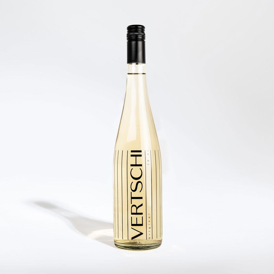Vertschi glass bottle with Verjus, "No and Low alcohol" @Vertschi