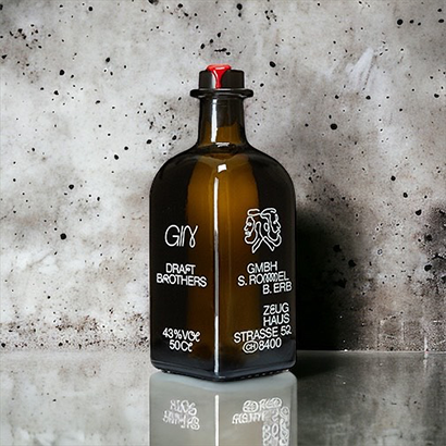 The personalised gin bottles from Draft Brothers