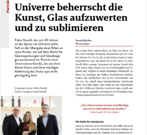 Univerre in der Tribune Economique