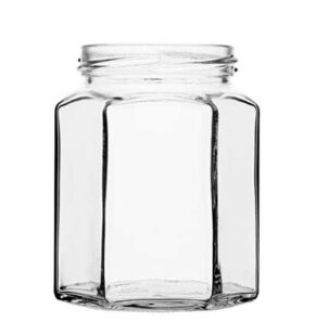 Honigglas 288 ml weiss TO63 6-Kant