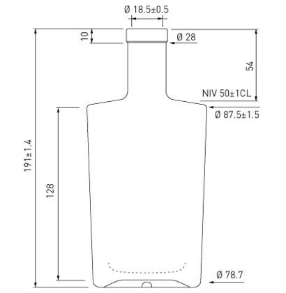 Bottiglia per liquori Fascetta 50cl bianco Nisida Bottiglia per liquori Fascetta 50cl bianco Nisida
