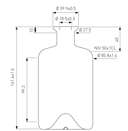 Bouteille apothicaire 50cl antique Spirit Bocca Bouteille apothicaire 50cl antique Spirit Bocca