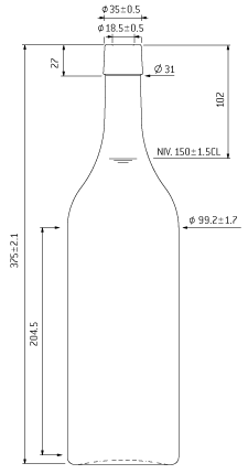 Weinflasche Waadtländer Oberband 150 cl antik Weinflasche Waadtländer Oberband 150 cl antik