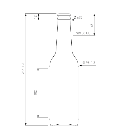 Bouteille à bière couronne 33cl Pivo Long Neck vert Bouteille à bière couronne 33cl Pivo Long Neck vert