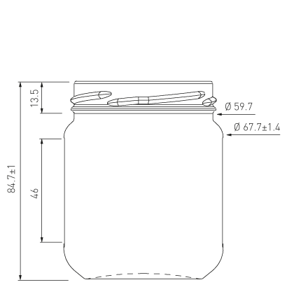 Vaso per marmellata 228 ml bianco TO63 Vaso per marmellata 228 ml bianco TO63