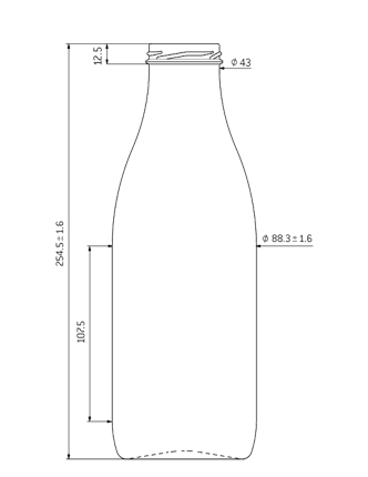 Bottiglia per succhi 100 cl bianco TO48 Fraîcheur Bottiglia per succhi 100 cl bianco TO48 Fraîcheur