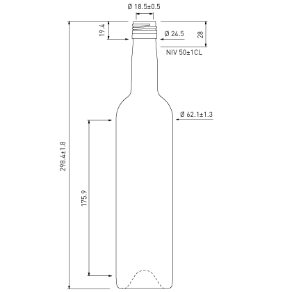 Bordeaux Wine bottle BVS28H44 50cl Antique Harmonie Bordeaux Wine bottle BVS28H44 50cl Antique Harmonie
