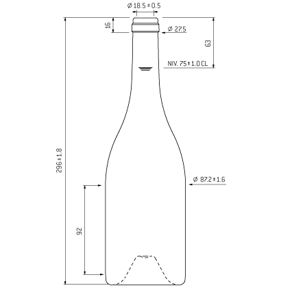 Weinflasche Burgunder Band 75 cl chêne Ecova Elégance Weinflasche Burgunder Band 75 cl chêne Ecova Elégance