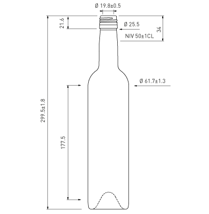Bottiglia di vino Bordolese BVS30H60 50 cl antico Harmonie Bottiglia di vino Bordolese BVS30H60 50 cl antico Harmonie