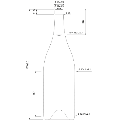 Bottiglia di vino Jeroboam 3l antico Bottiglia di vino Jeroboam 3l antico