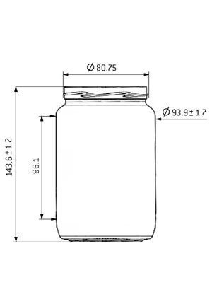 Einmachglas 770 ml weiss TO82 Einmachglas 770 ml weiss TO82