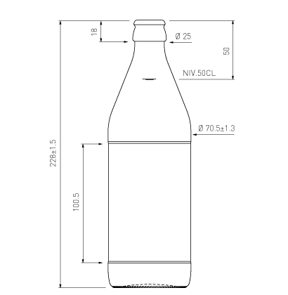 Bierflasche KK 50cl euro braun (EW) Bierflasche KK 50cl euro braun (EW)