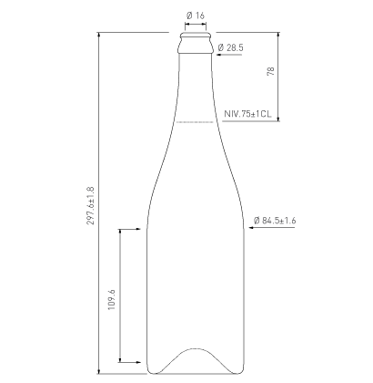 Bierflasche KK 75cl Belgium braun (26mm) Bierflasche KK 75cl Belgium braun (26mm)