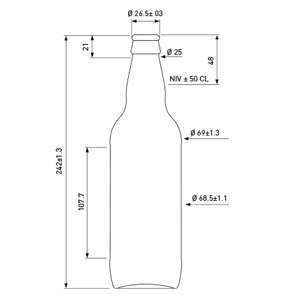 Bierflasche Kronkork 50cl Long Neck Baltik braun Bierflasche Kronkork 50cl Long Neck Baltik braun