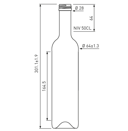Bottiglia di acqua Bordolese PP31.5 50 cl bianco Sciroppo Bottiglia di acqua Bordolese PP31.5 50 cl bianco Sciroppo