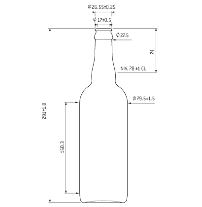 Bottiglia di birra corona 75cl marrone (26mm) Bottiglia di birra corona 75cl marrone (26mm)