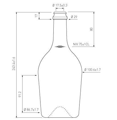 Bottiglia di birra Craft Beer 75cl KK 29mm Mariposa antico Bottiglia di birra Craft Beer 75cl KK 29mm Mariposa antico