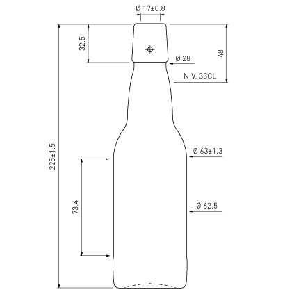 Bottiglia di birra tappo mecanico 33cl Bavaria marrone Bottiglia di birra tappo mecanico 33cl Bavaria marrone