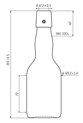 Bottiglia di birra tappo meccanico 33cl Lochmund marrone Bottiglia di birra tappo meccanico 33cl Lochmund marrone
