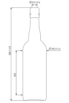 Bottiglia di birra tappo meccanico 75cl marrone Bottiglia di birra tappo meccanico 75cl marrone