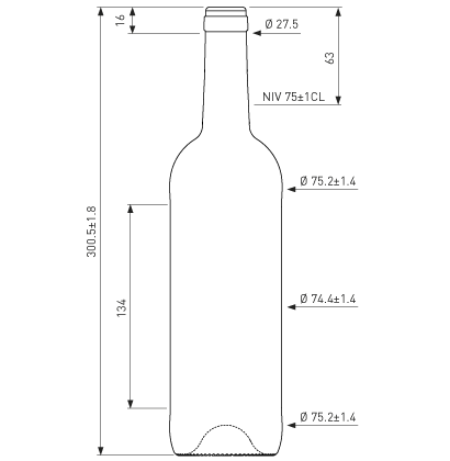Bottiglia di vino Bordolese cetie 75cl bianco Nova Bottiglia di vino Bordolese cetie 75cl bianco Nova