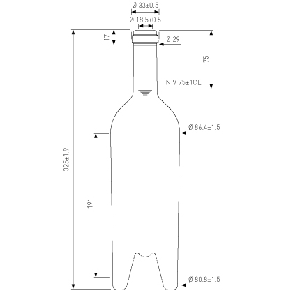 Bottiglia di vino bordolese cetie 75cl quercia Imperiale Bottiglia di vino bordolese cetie 75cl quercia Imperiale