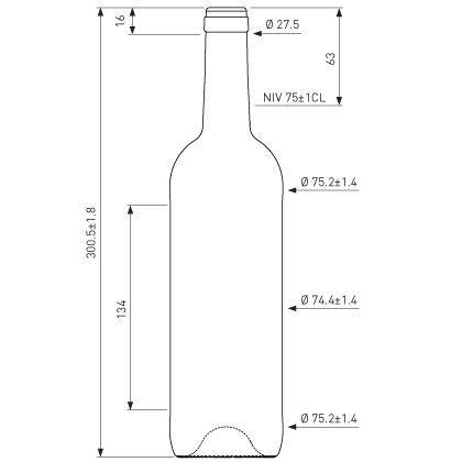 Bottiglia di vino Bordolese cetie 75cl quercia Nova Bottiglia di vino Bordolese cetie 75cl quercia Nova