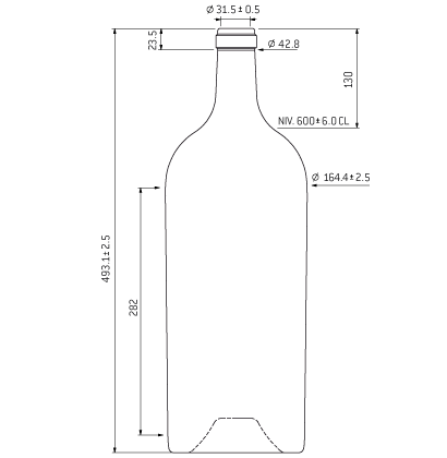 Bottiglia di vino cetie 600cl antico française Bottiglia di vino cetie 600cl antico française