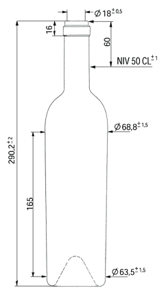 Bottiglia di vino Elite cetie 50 cl bianco S15 Bottiglia di vino Elite cetie 50 cl bianco S15