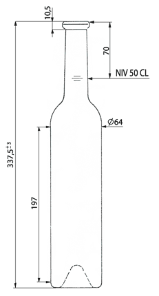 Bottiglia di vino Futura Bordolese anello 50 cl antico S35 Bottiglia di vino Futura Bordolese anello 50 cl antico S35