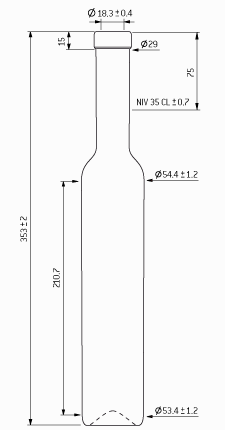 Bottiglia di vino Futura Bordolese fascetta 35 cl antico S25 leggera Bottiglia di vino Futura Bordolese fascetta 35 cl antico S25 leggera